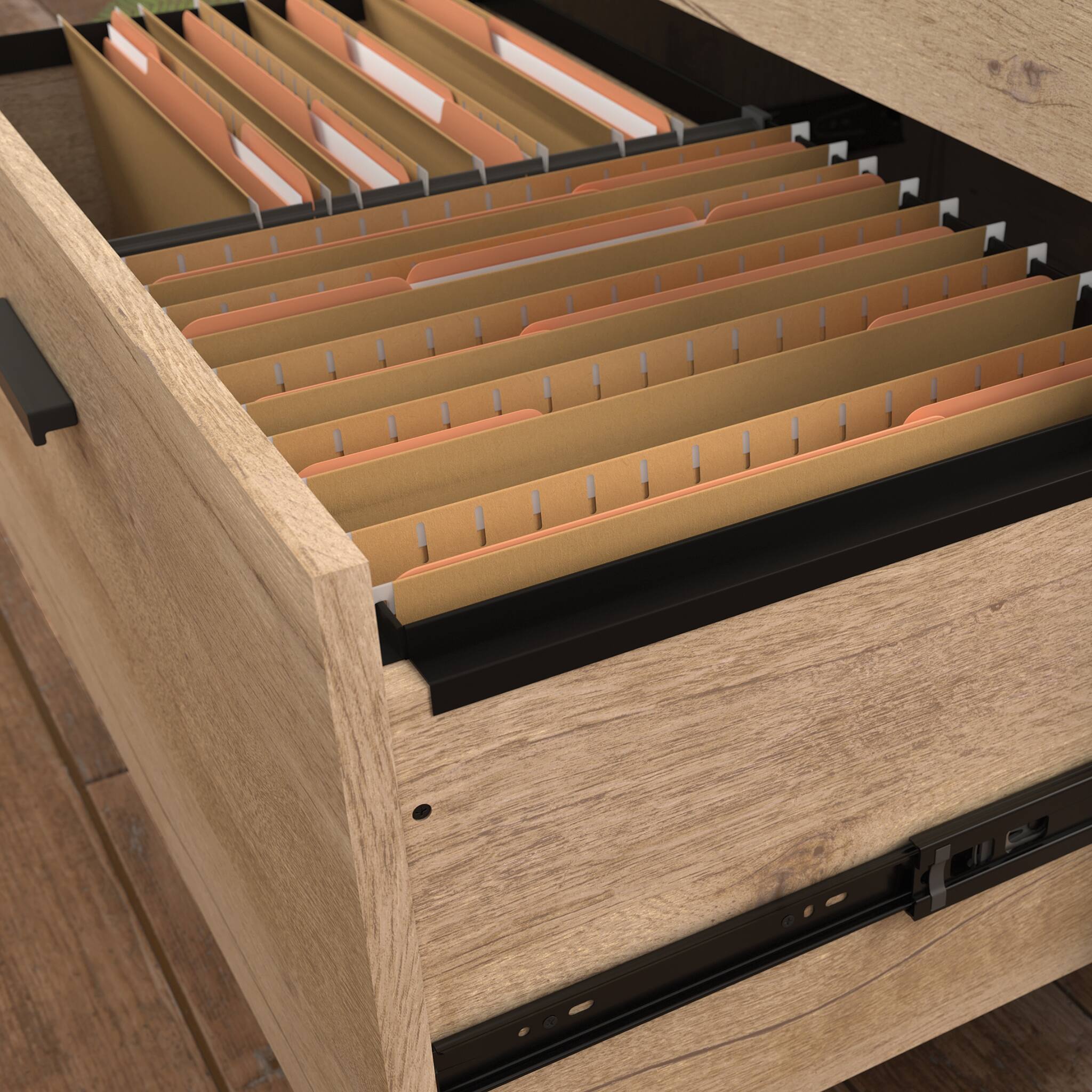 Alt View 15. Sauder - Market Commons 2-Drawer Lateral File Cabinet - Prime Oak.