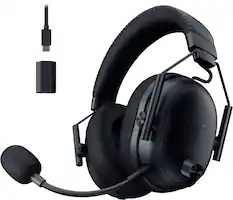 Front. Razer - BlackShark V3 Pro ANC Wireless Over-the-Ear Gaming Headset for PC, Mac, Playstation, Nintendo Switch, Smartphone - Black.