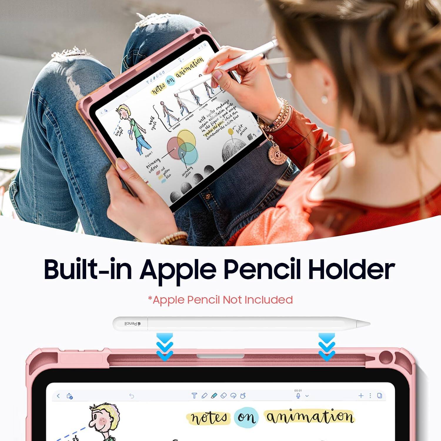T01090 on animation notes WIYY!  
UNWAY wilk certain - minutur cycles figure Averginer pork good essign mg souice primary enlore hoprover Hea

Built-in Apple Pencil Holder *Apple Pencil Not Included

Pencil

goan THINGK + ... Q notes on animation
