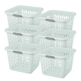 Sterilite - Laundry Basket, 1.5 Bushel Plastic Hamper with Handles, 6 Pack - Mint