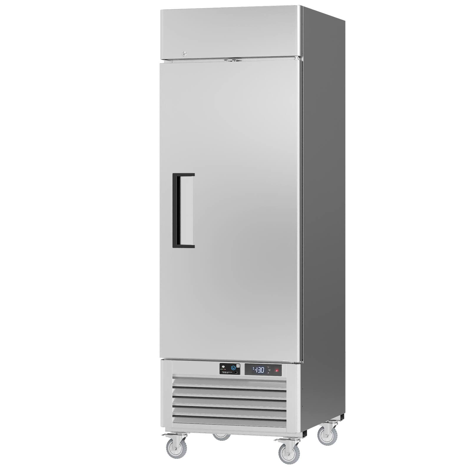 Alt View 5. Veecool - VEECOOL 27" 23 cu.ft. WiFi Enabled App Control Single Door Commercial Upright Freezer in Stainless Steel, Right Hinged - Stainless Steel.