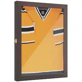 Homcom - 24" x 32" Jersey Display Case, Wall-Mounted Acrylic Memorabilia Shadow Box - Brown