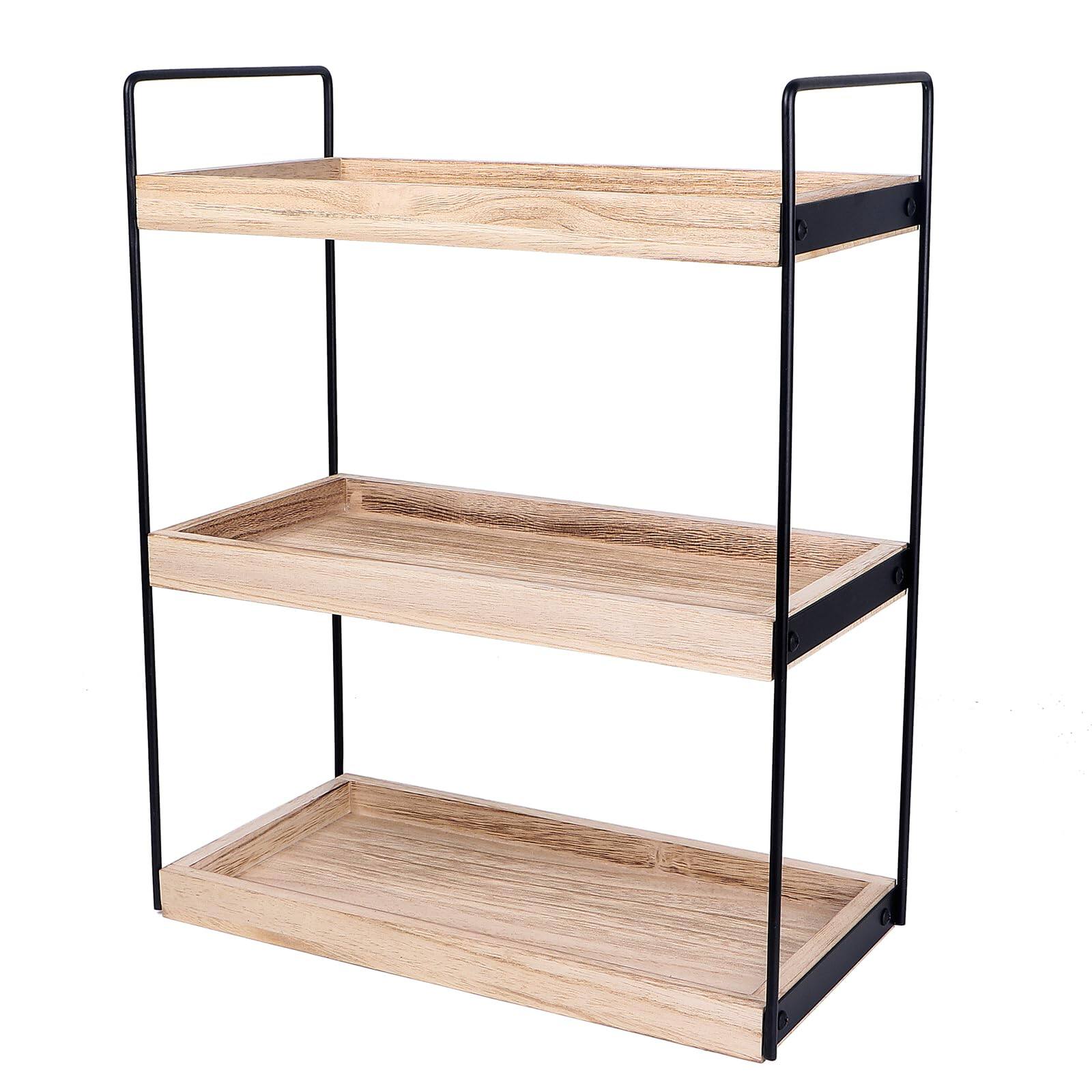 Alt View 4. Hirose Alice - 3 Tier Counter Organizer- Countertop Storage- Shelf-vanity Organizer Tray And Coffee Bar For Light making - Default.