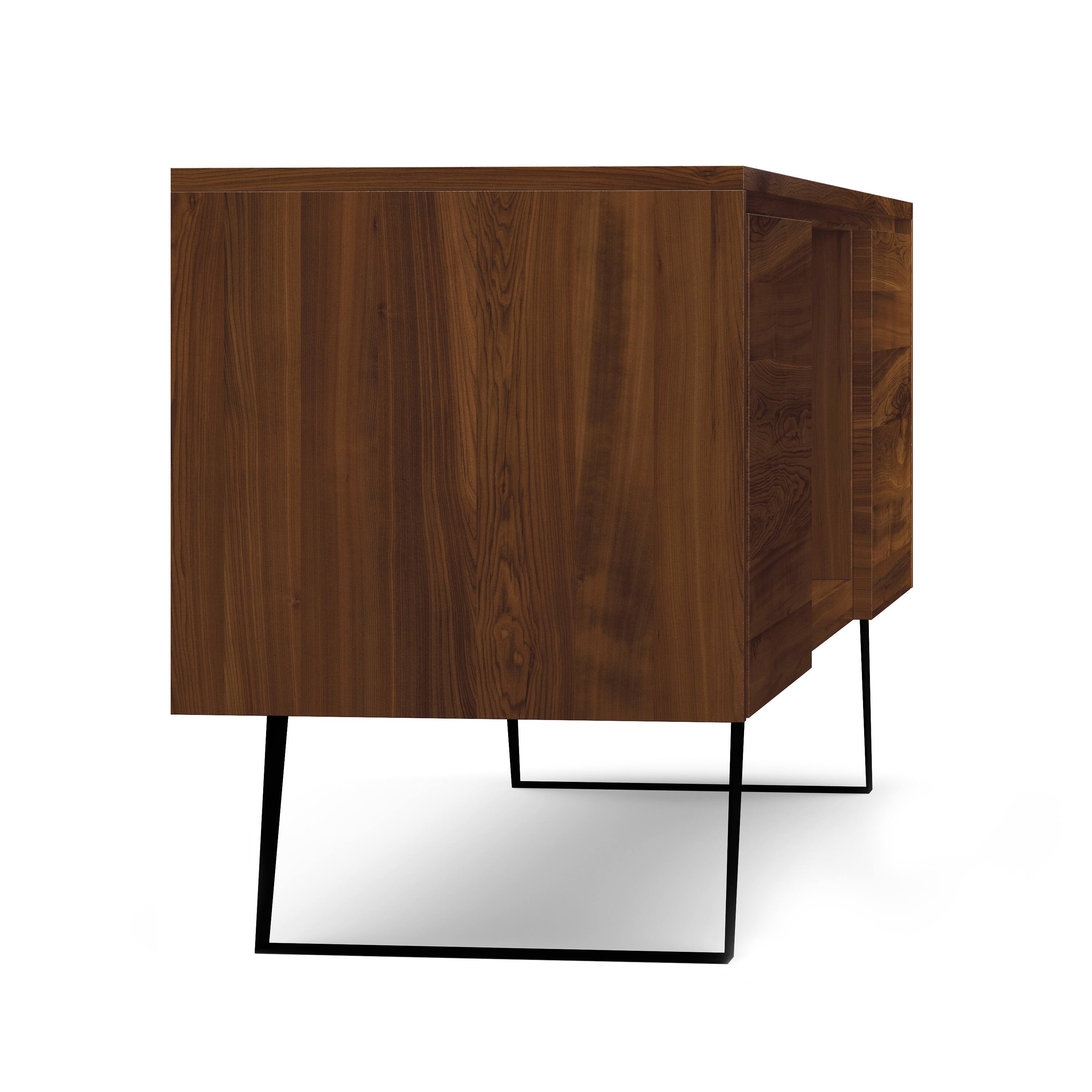 Alt View 5. Simpli Home - Lowry  63 inch Wide Modern Industrial TV Media Stand in Walnut For TVs up to 70 inches - Walnut.