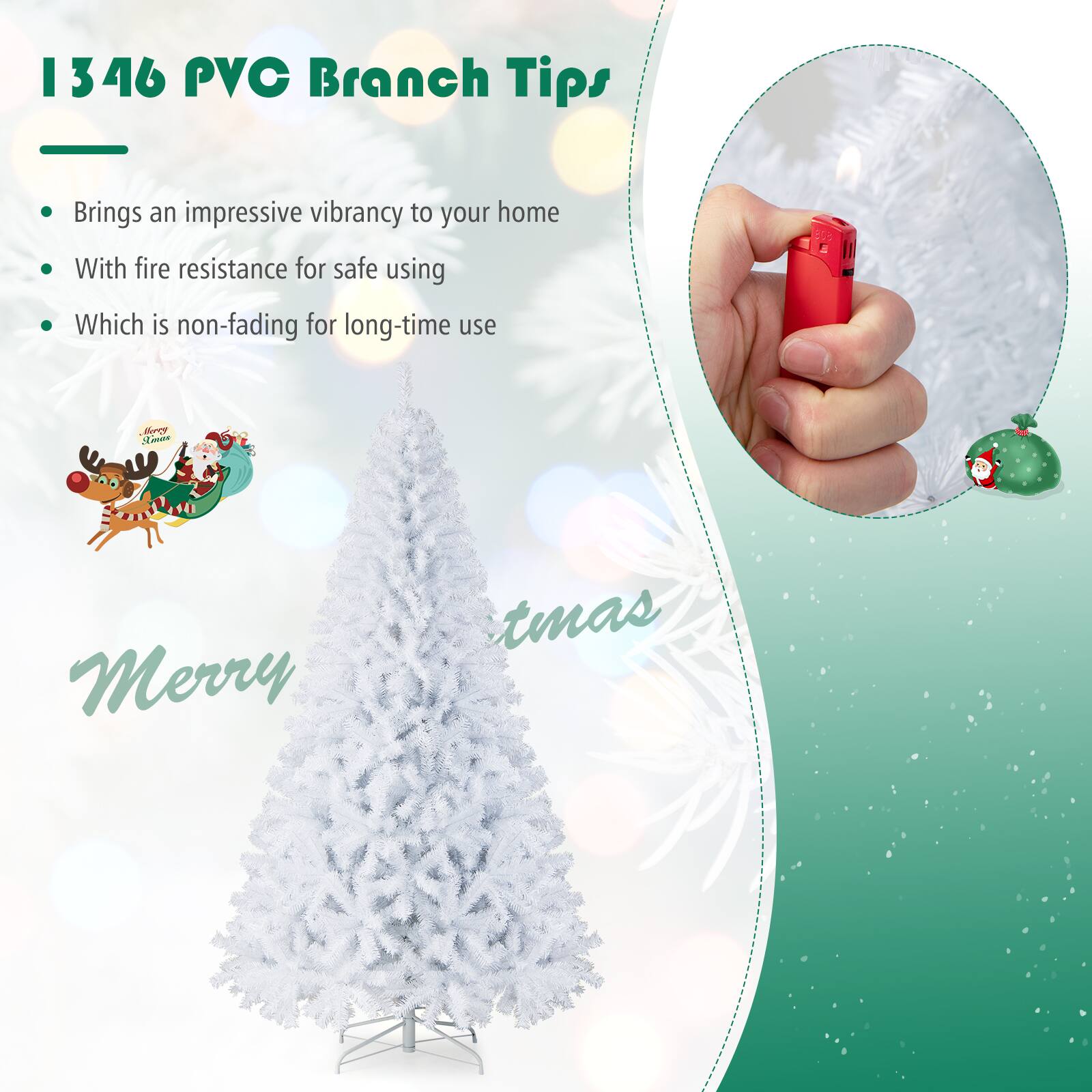 1346 PVC Branch Tips

- Brings an impressive vibrancy to your home
- With fire resistance for safe using
- Which is non-fading for long-time use

Merry Christmas