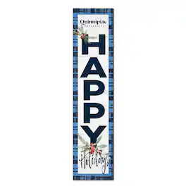 Jardine - Quinnipiac Bobcats 12'' x 48'' Outdoor Happy Holidays Leaner - White