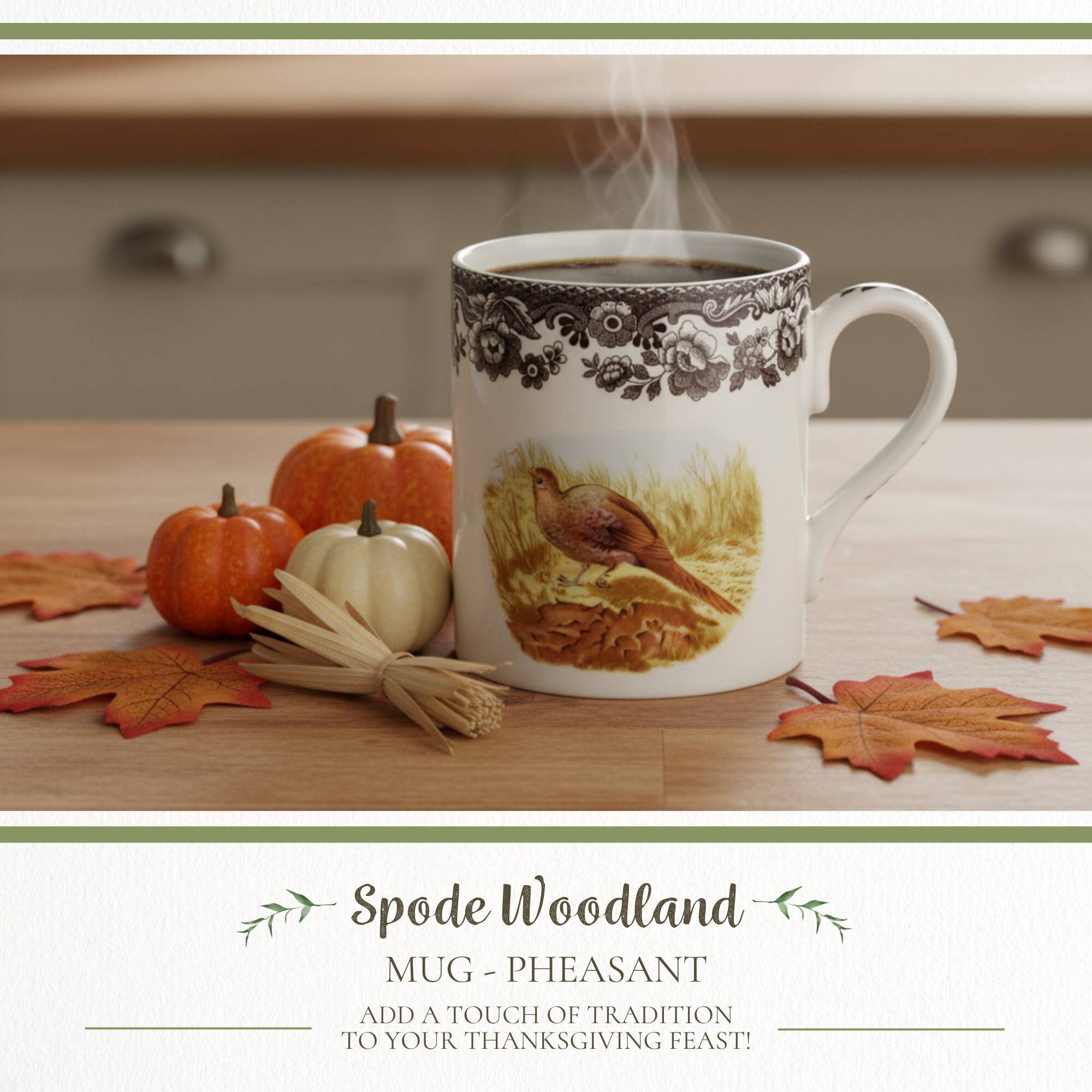 Spode Woodland MUG - PHEASANT  
ADD A TOUCH OF TRADITION TO YOUR THANKSGIVING FEAST!