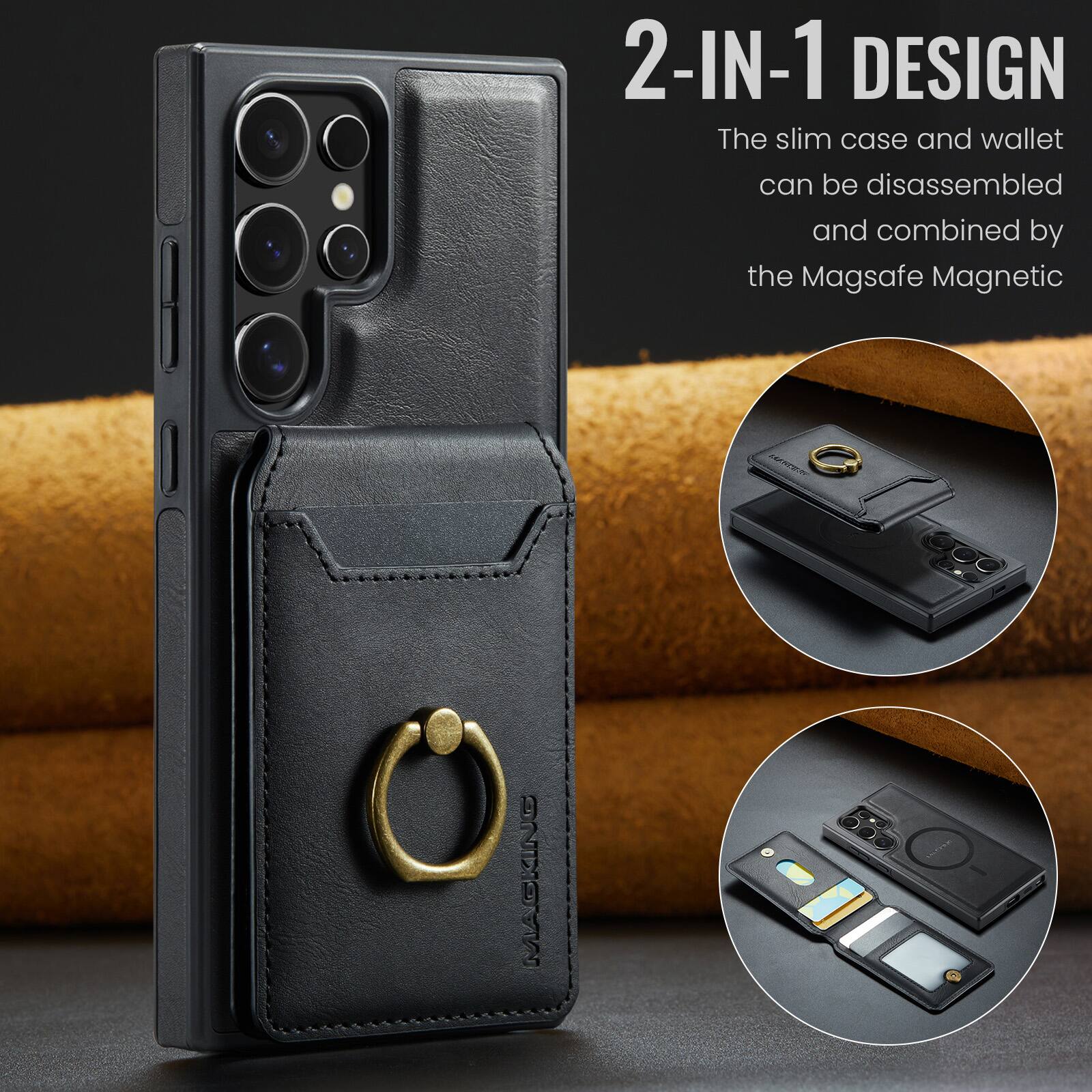 2-IN-1 DESIGN  
The slim case and wallet can be disassembled and combined by the Magsafe Magnetic