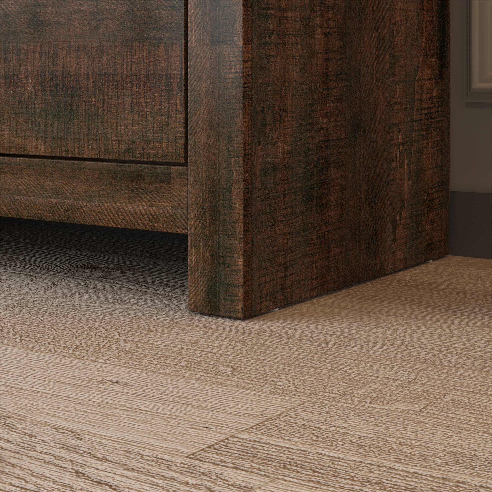 Alt View 9. FUFU & GAGA - FUFU&GAGA Rustic Wood 6 - Drawer Horizontal Dresser with Anti - Tip Design – Ideal for Bedroom - Brown.