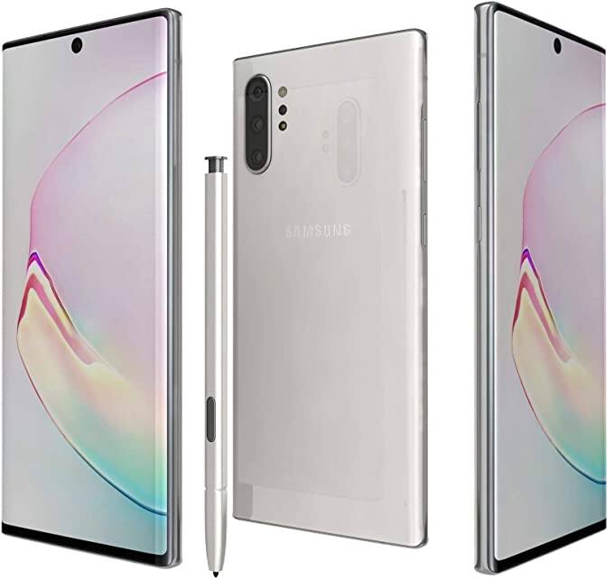 Angle. Samsung - Galaxy Note 10+ N975U (Fully Unlocked) 256GB - Aura White.