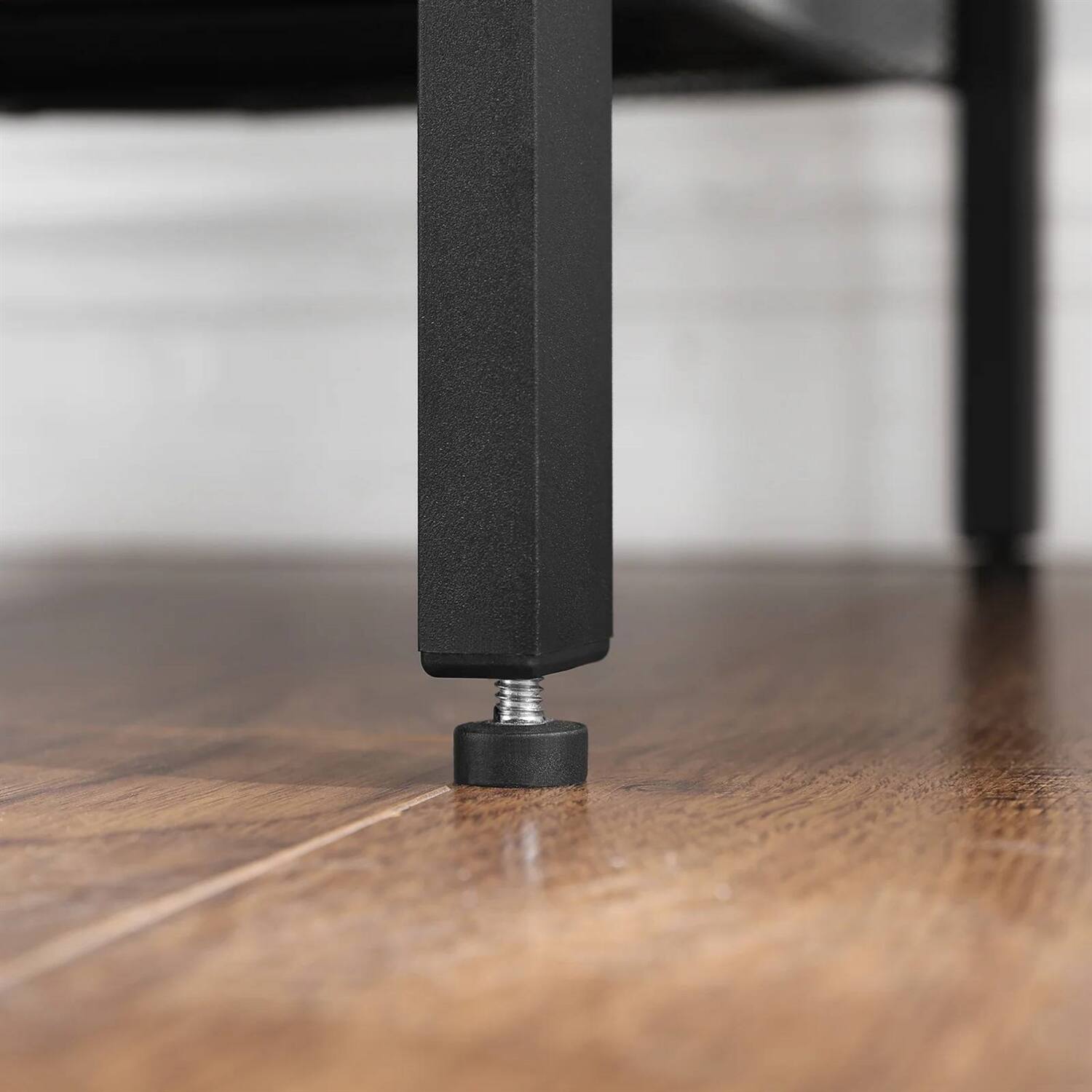 Angle. Hivvago - Hivvago Modern Industrial Side Table Nightstand in Black Metal with Grey Beige Wood Top - Grey.