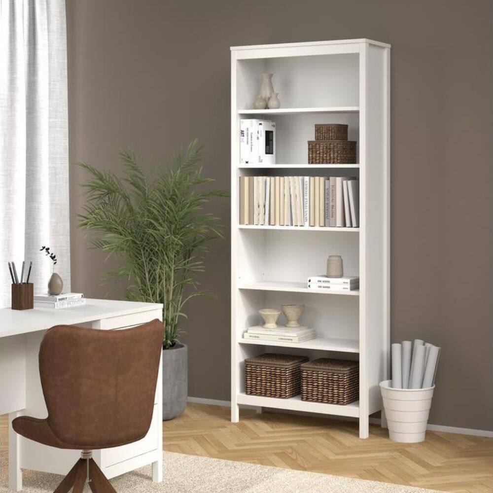 Alt View 3. Tvilum - Wes Home Office Writing Desk with 3 Drawers and Open Shelf - White.