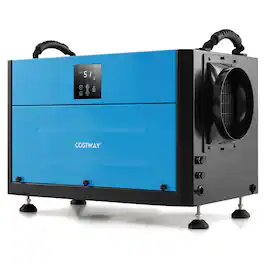 Costway - 155 Pint Crawl Space Dehumidifier Commercial Dehumidifier with 3 Modes & 24H Timer 1,900 Sq. ft Coverage Area - Blue + Black