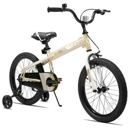 JOYSTAR - Whizz 20" Kids Bike for Toddler & Kids Ages 7-13, BMX Style Boys Bike with Training Wheels, Children Bicycles - Beige