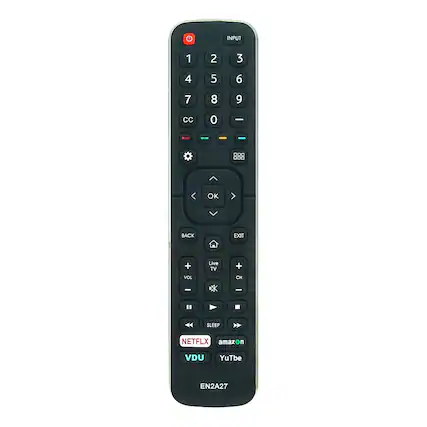 INPUT 1 2 3 4 5 6 7 8 9 0 Cc O - - - - I 00D 000 OK BACK EXIT + Live TV + VOL CH - - SLEEP NETFLIX amazon VDU YuTbe EN2A27