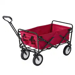 Mac Sports - Collapsible Folding Outdoor Utility Garden Camping Wagon Cart - Red