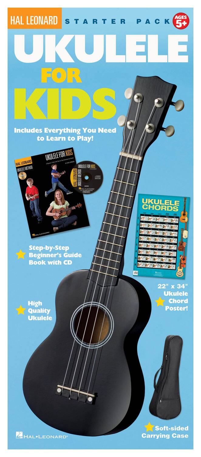 Front. Hal Leonard - 4-String Soprano Ukulele - Black.
