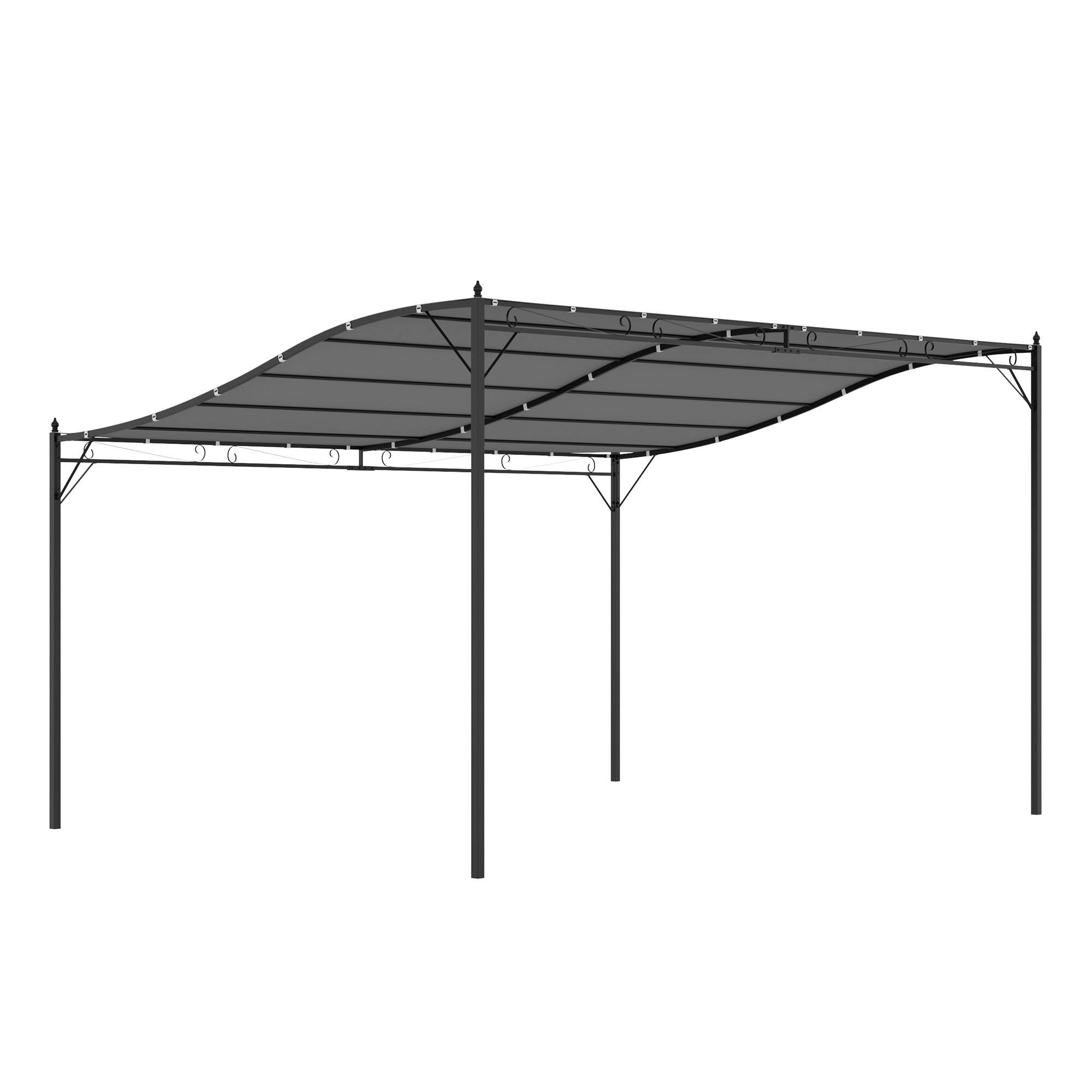 Front. Outsunny - x 13' Outdoor Pergola Gazebo - Gray.