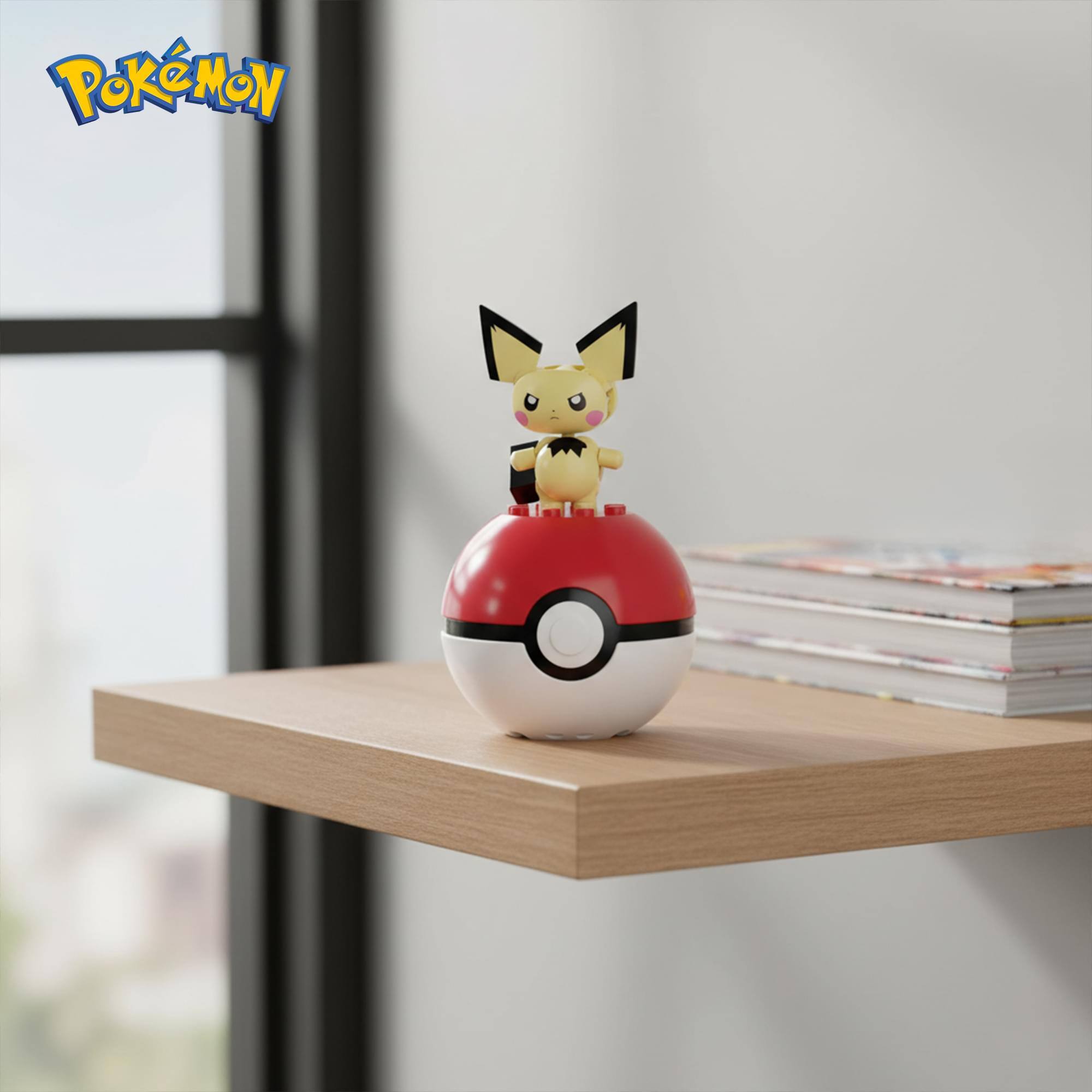 Alt View 4. Mattel - Pokemon MEGA Construx Pikachu Poke Ball 24-Piece Building Set - Multi-Colored.