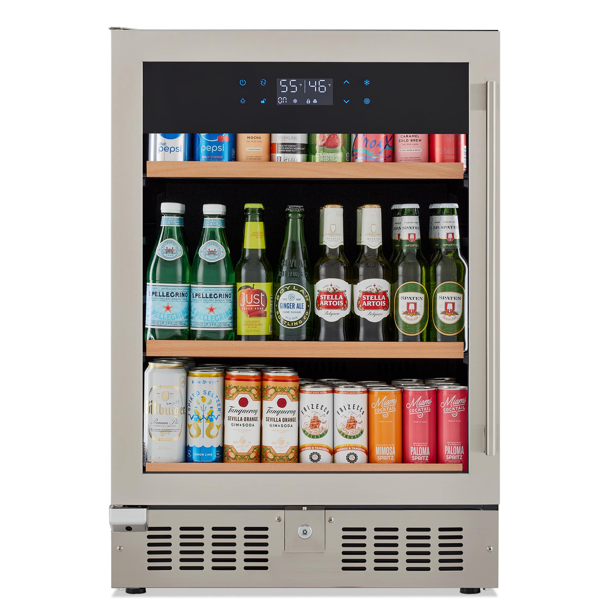 Wine Enthusiast - SommSeries2 178 Can Beverage Center - Stainless Steel - Front_Zoom
