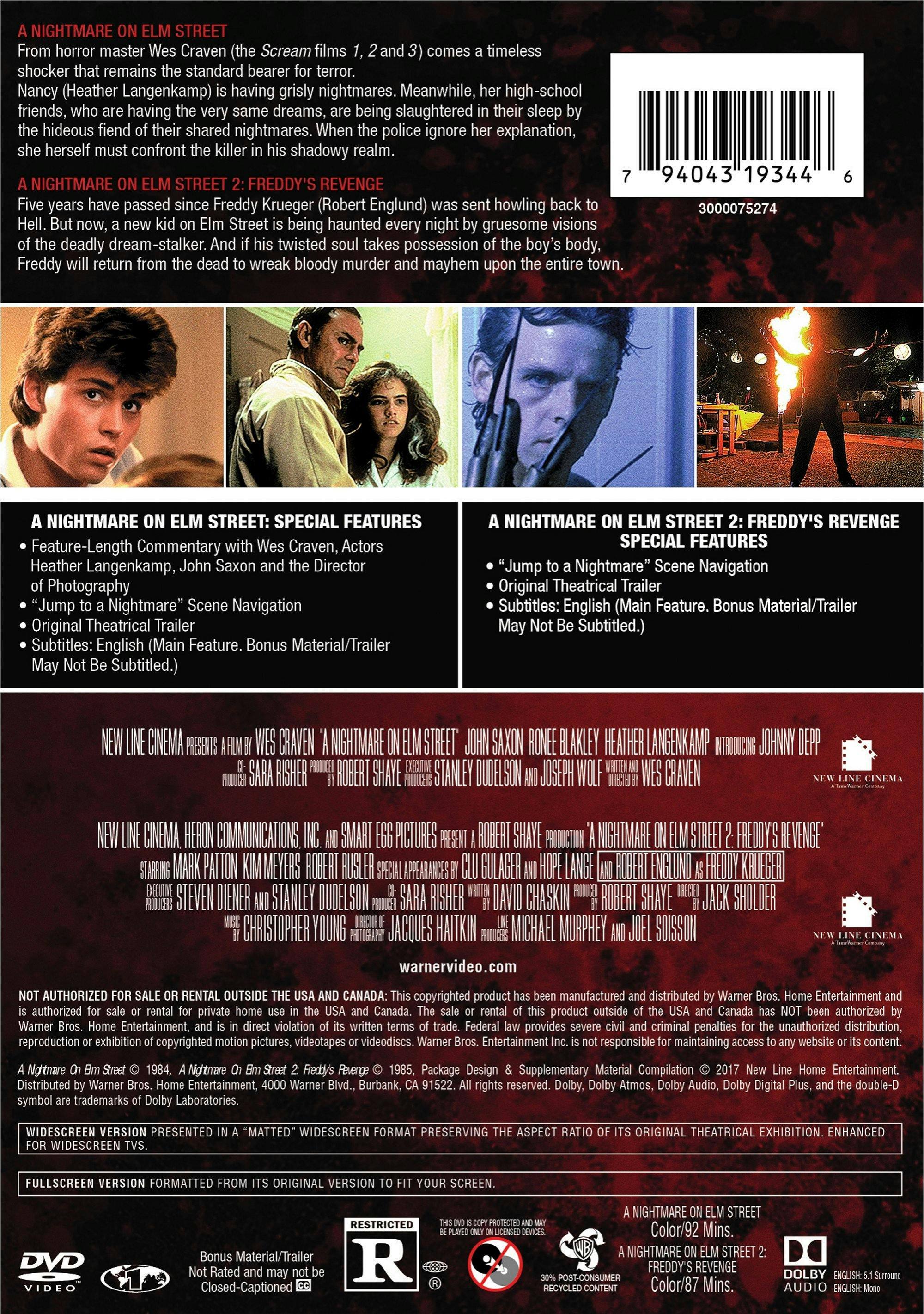 Angle. A Nightmare On Elm Street 1-2 (DVD New Box Art) [DVD].