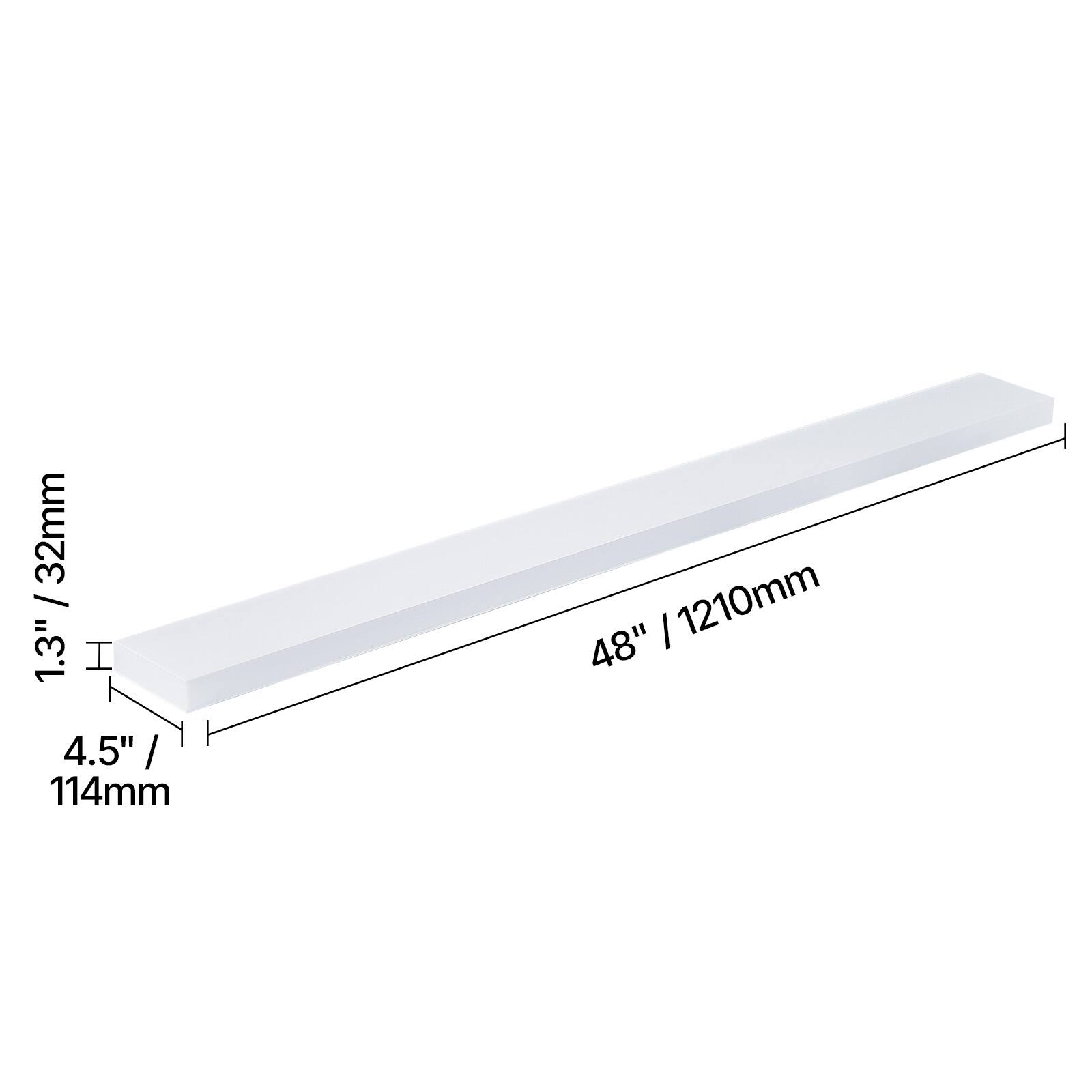 32mm / 1.3"  
48" / 1210mm  
4.5" / 114mm