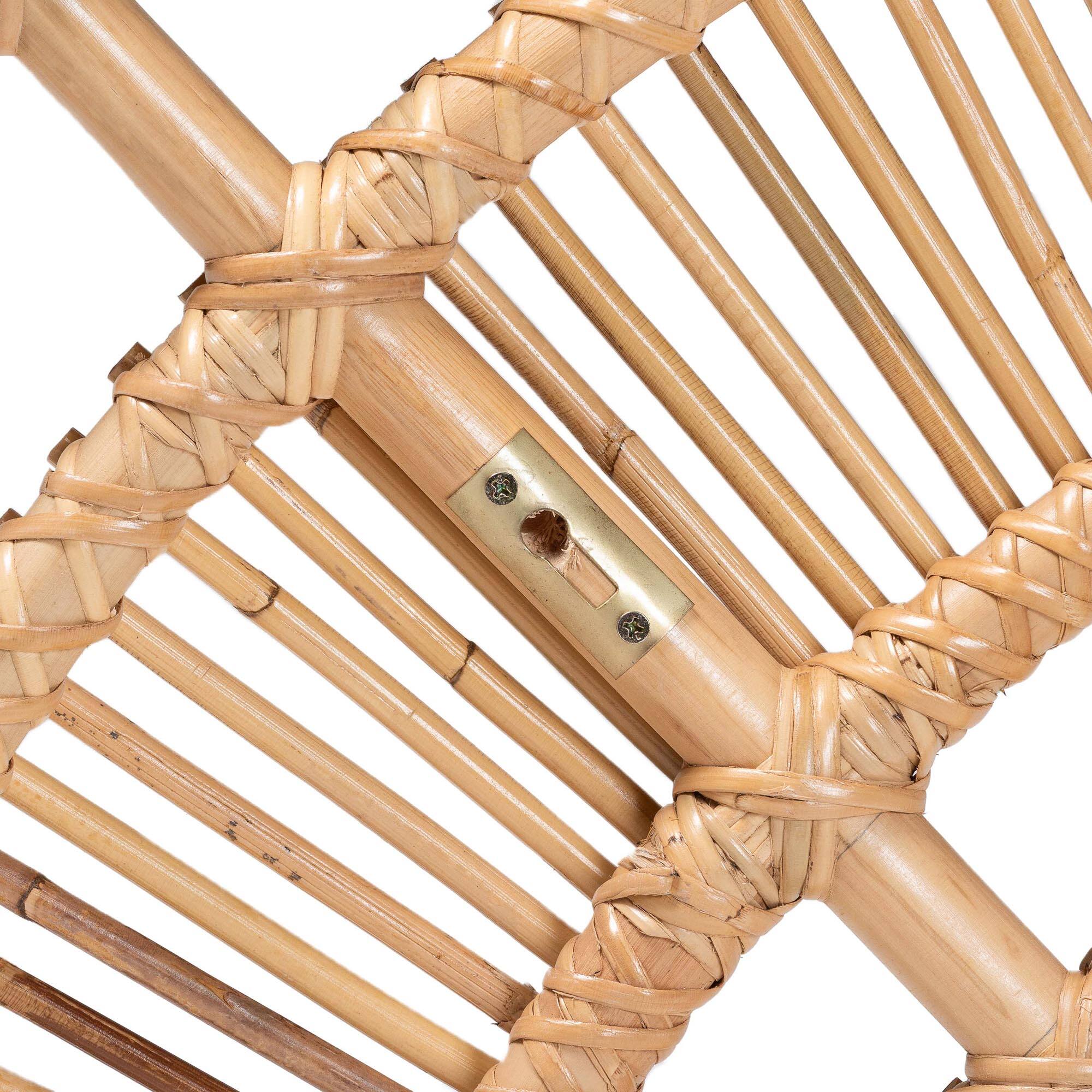 Back. bali & pari - Luna Natural Rattan Headboard - Handwoven Wicker Wall-Mount Headboard in Half-Moon Shape, Coastal Boho Bedroom, Queen - Natural Brown.