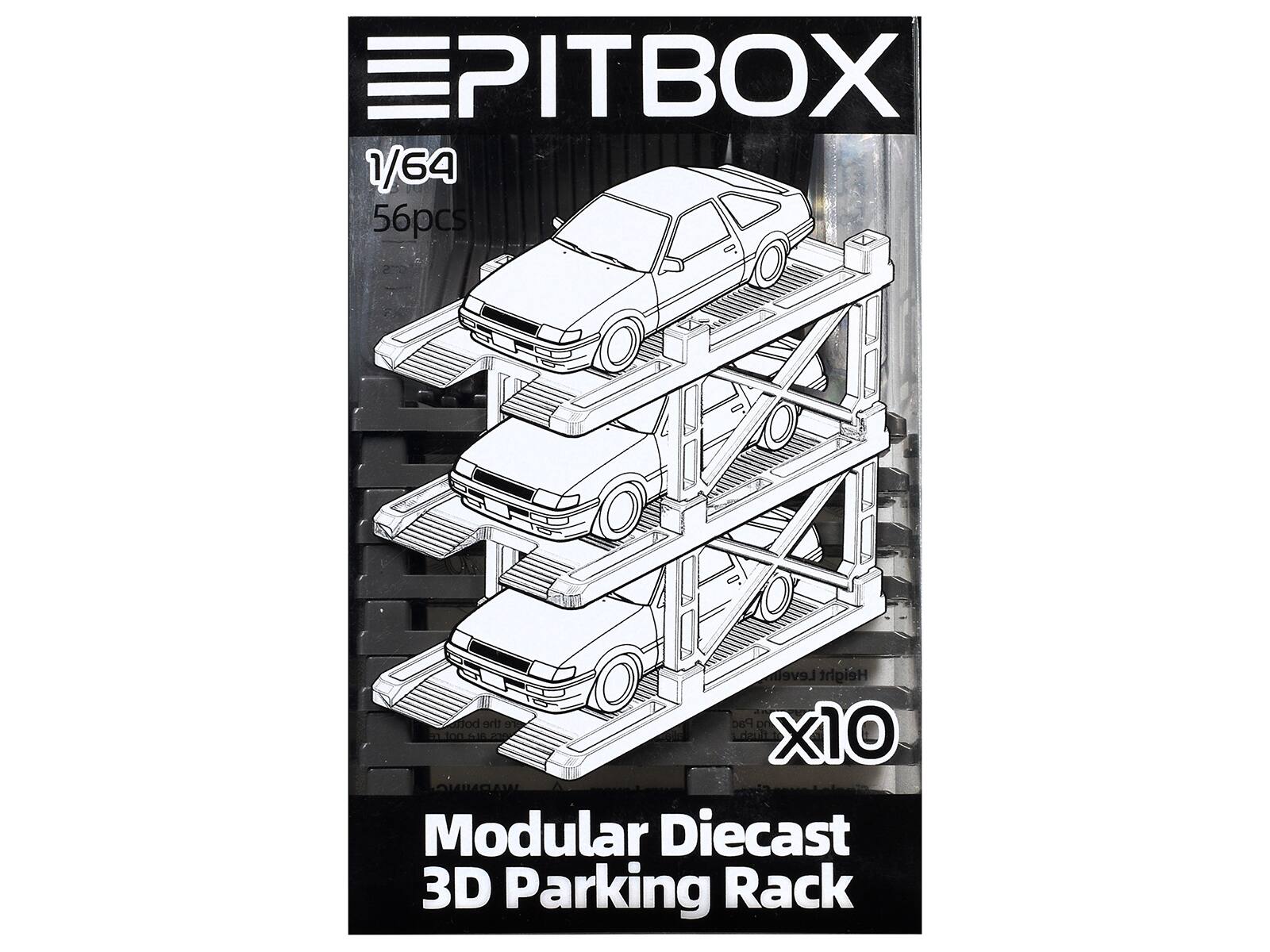 EPITBOX 1/64 56pcs  
Modular Diecast 3D Parking Rack