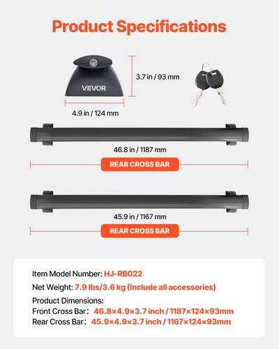 Roof Rack Cross Bars Compatible with Jeep Cherokee 2014–2023 Roof Rack Cross Bars Compatible with Jeep Cherokee 2014–2023