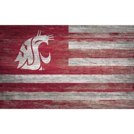 Fan Creations - Washington State Cougars 11'' x 19'' Distressed Flag Sign - Multicolor