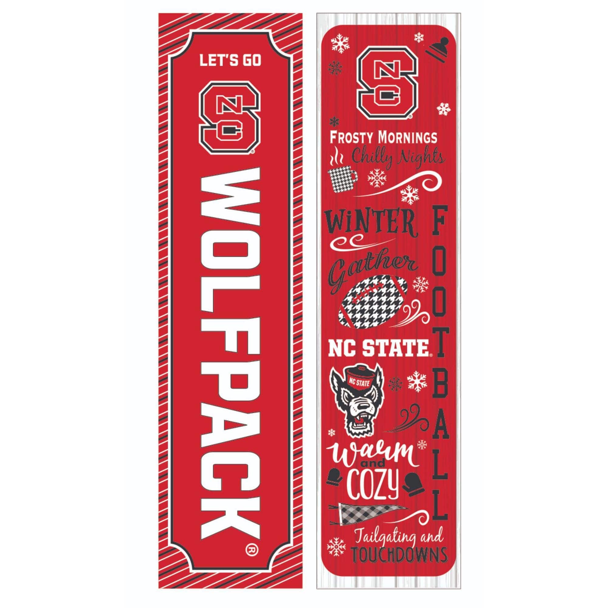 Evergreen Enterprises - NC State Wolfpack 47" Double Sided Winter Leaner Fan Sign - Multicolor