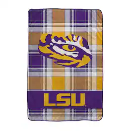 Pegasus - LSU Tigers 66" x 95" Oversized Plaid FAN-mily Ultra Cozy Blanket - Multicolor
