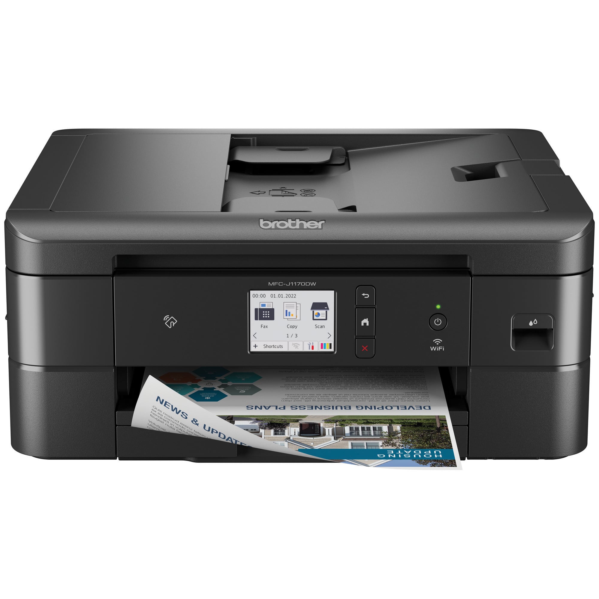 Brother - MFC-J1170DW Wireless Color All-in-One Refresh Subscription Eligible Inkjet Printer - Black - Front_Zoom