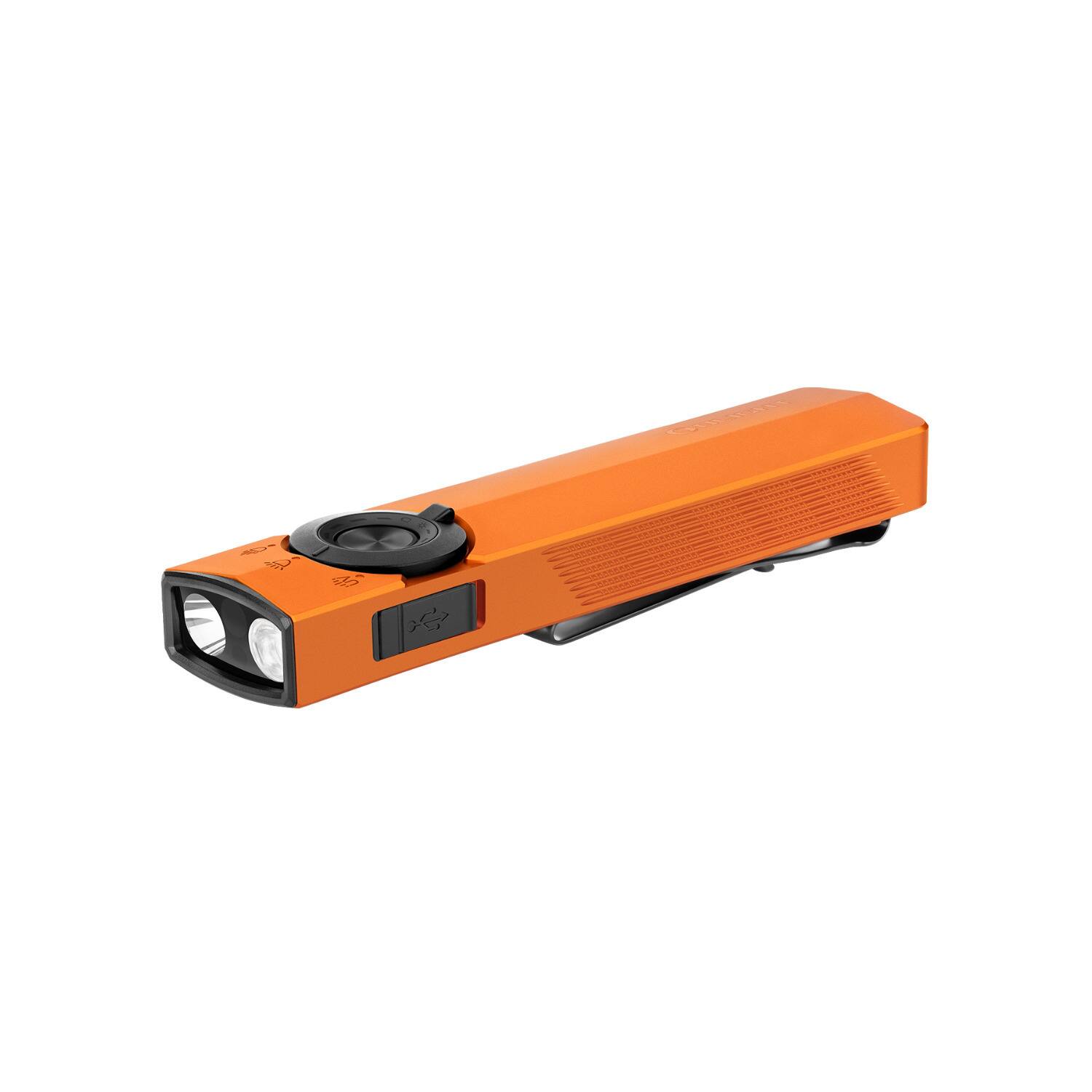 Back. OLIGHT - OLIGHT ArkPro EDC Flat Rechargeable Flashlight (Orange CW) - Orange.