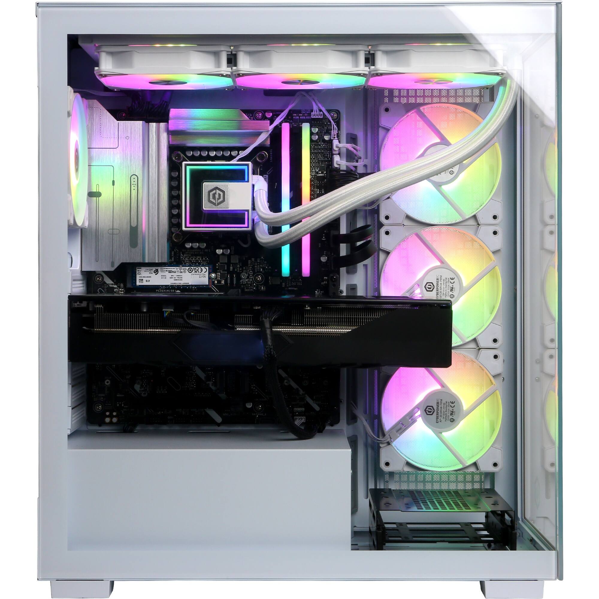 Alt View 12. CyberPowerPC - Gaming Desktop - Intel Core Ultra 9 285K - NVIDIA GeForce RTX 5080 16GB - 64GB DDR5 - 4TB PCIe 4.0 SSD - White.