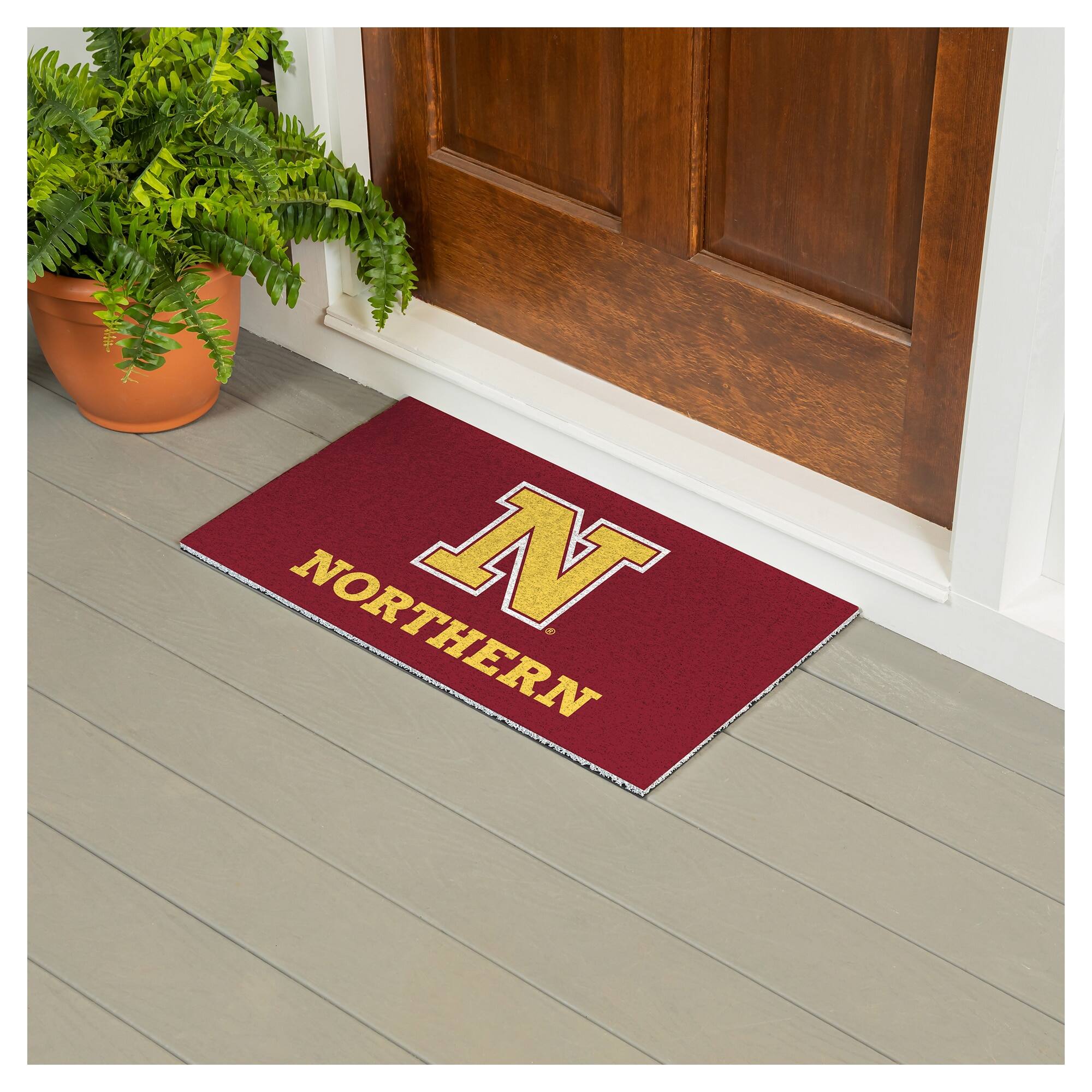 Alt View 2. Evergreen Enterprises - Northern State University Wolves 16" x 28" Full Color Indoor/Outdoor Logo Turf Mat - Multicolor.