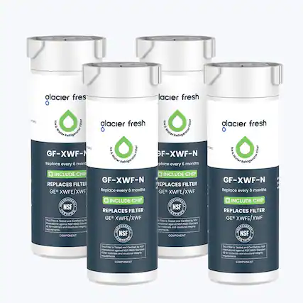 Glacier Fresh Ice
Water Refrigerator Filter
GF-XWF-N
Replace every 6 months
INCLUDE CHIP
REPLACES FILTER
GE® XWFE/XWF
This Filter is Tested and Certified by NSF International against NSF/ANSI Standard 42 for materials and structural integrity requirements
COMPONENT
NSF CERTIFIED
Glacier Fresh Ice
Water Refrigerator Filter
GF-XWF-N
Replace every 6 months
INCLUDE CHIP
REPLACES FILTER
GE® XWFE/XWF
This Filter is Tested and Certified by NSF International against NSF/ANSI Standard 42 for materials and structural integrity requirements
COMPONENT
NSF CERTIFIED
Glacier Fresh Ice
Water Refrigerator Filter
GF-XWF-N
Replace every 6 months
INCLUDE CHIP
REPLACES FILTER
GE® XWFE/XWF
This Filter is Tested and Certified by NSF International against NSF/ANSI Standard 42 for materials and structural integrity requirements
COMPONENT
NSF CERTIFIED