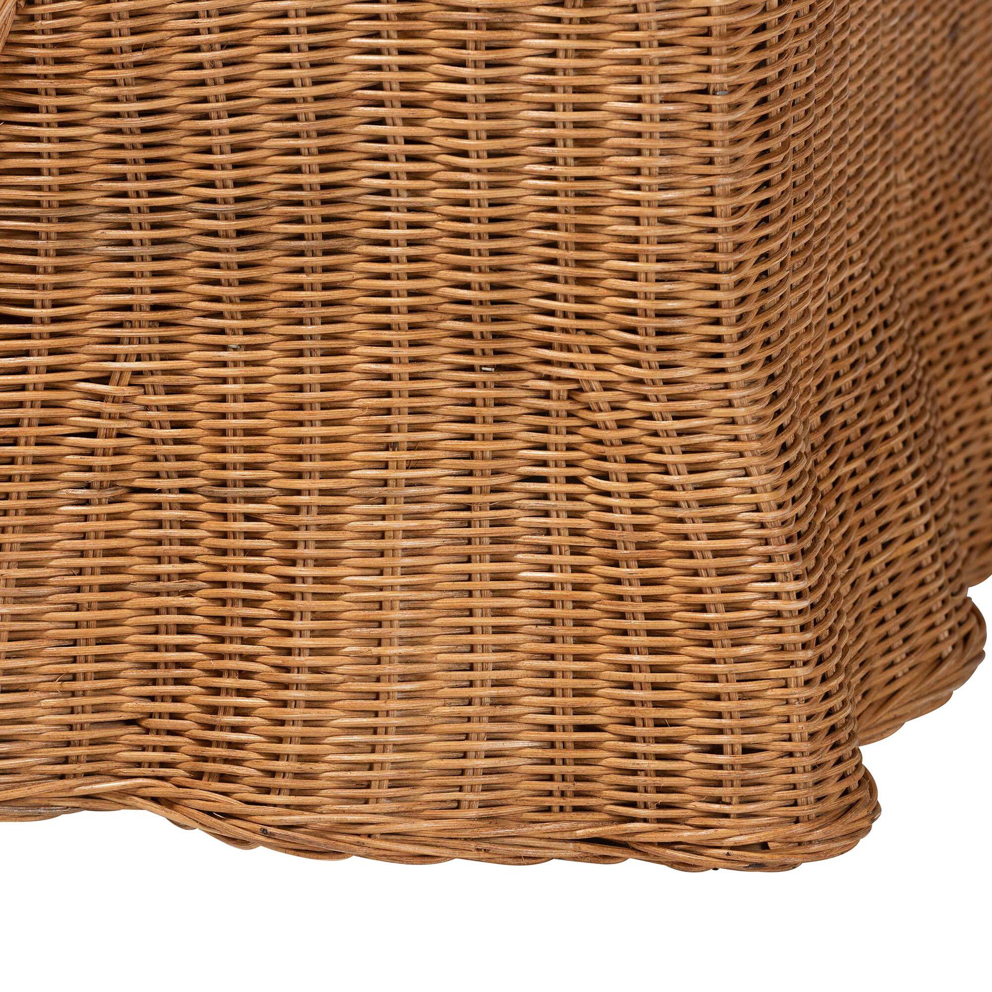 Alt View 1. bali & pari - Belita Natural Rattan Pet Bed - Handwoven Wicker Enclosed Lounge Bed for Dogs or Cats with Removable Cushion, 30.2" - Light Honey.