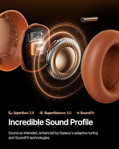 Baseus Inspire XH1 Adaptive Noise Cancelling Headphones, Sound by Baseus Inspire XH1 Adaptive Noise Cancelling Headphones, Sound by