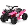 Gymax - 6V 4 Wheels ATV Quad Ride On Car Kids Ride-On Toy w/ Music Horn LED Light - Pink