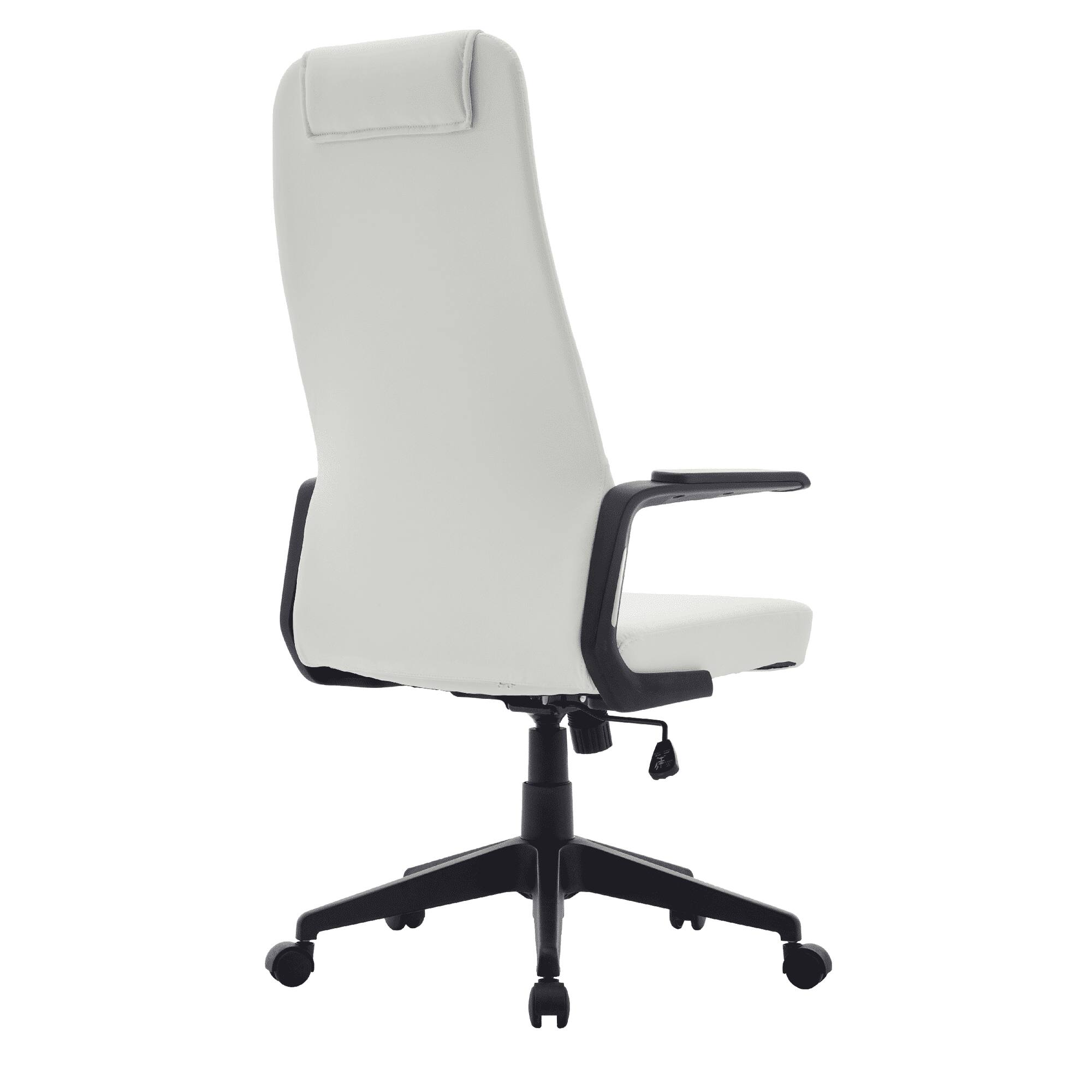 Alt View 5. LeisureMod - Nexa Ergonomic Office Chair High-Back Leather Computer Chair Adjustable Height Swivel and Tilt Desk Chair - White Leather.
