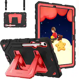 Kitcheniva - Shockproof Case for Samsung Galaxy Tab S10 Lite / S10 FE Stand Cover Black/Pink - Black Pink