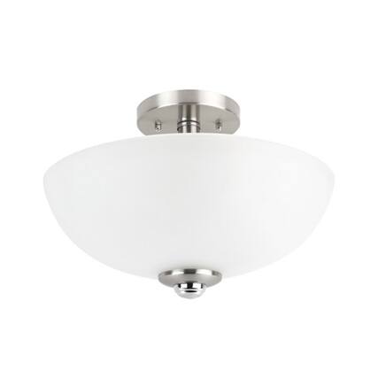 Front. Globe Electric - Globe Electric Hudson 8.25 in. H X 13 in. W X 13 in. L Brushed Nickel Ceiling Light.
