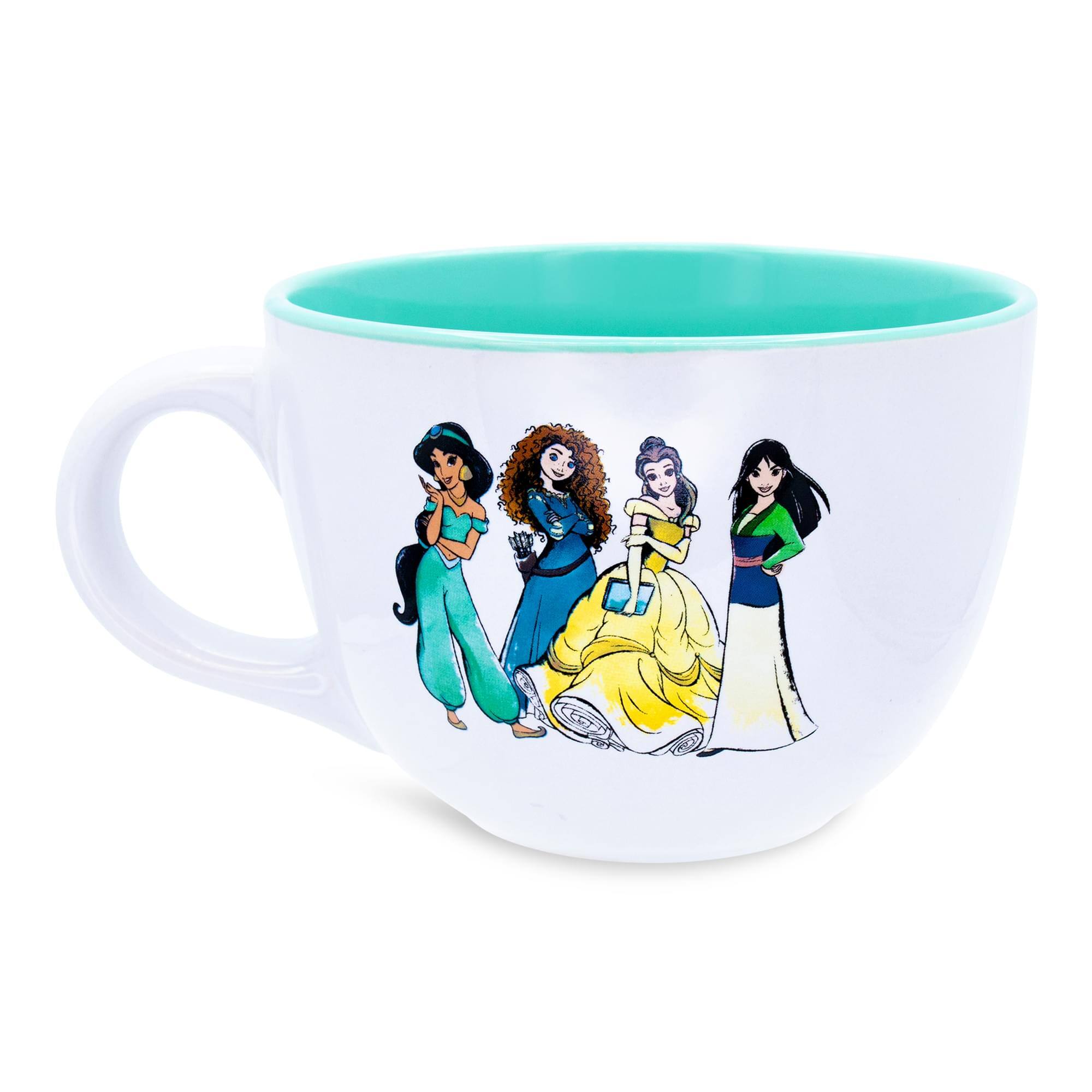 Alt View 1. Disney - Disney Princess Royal Gathering Ceramic Soup Mug | Holds 24 Ounces - White.