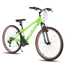 HILAND - Vortex 26" Mountain Bike - Shimano 21-Speed - Front Suspension - Beginner Friendly MTB for Trails - Green