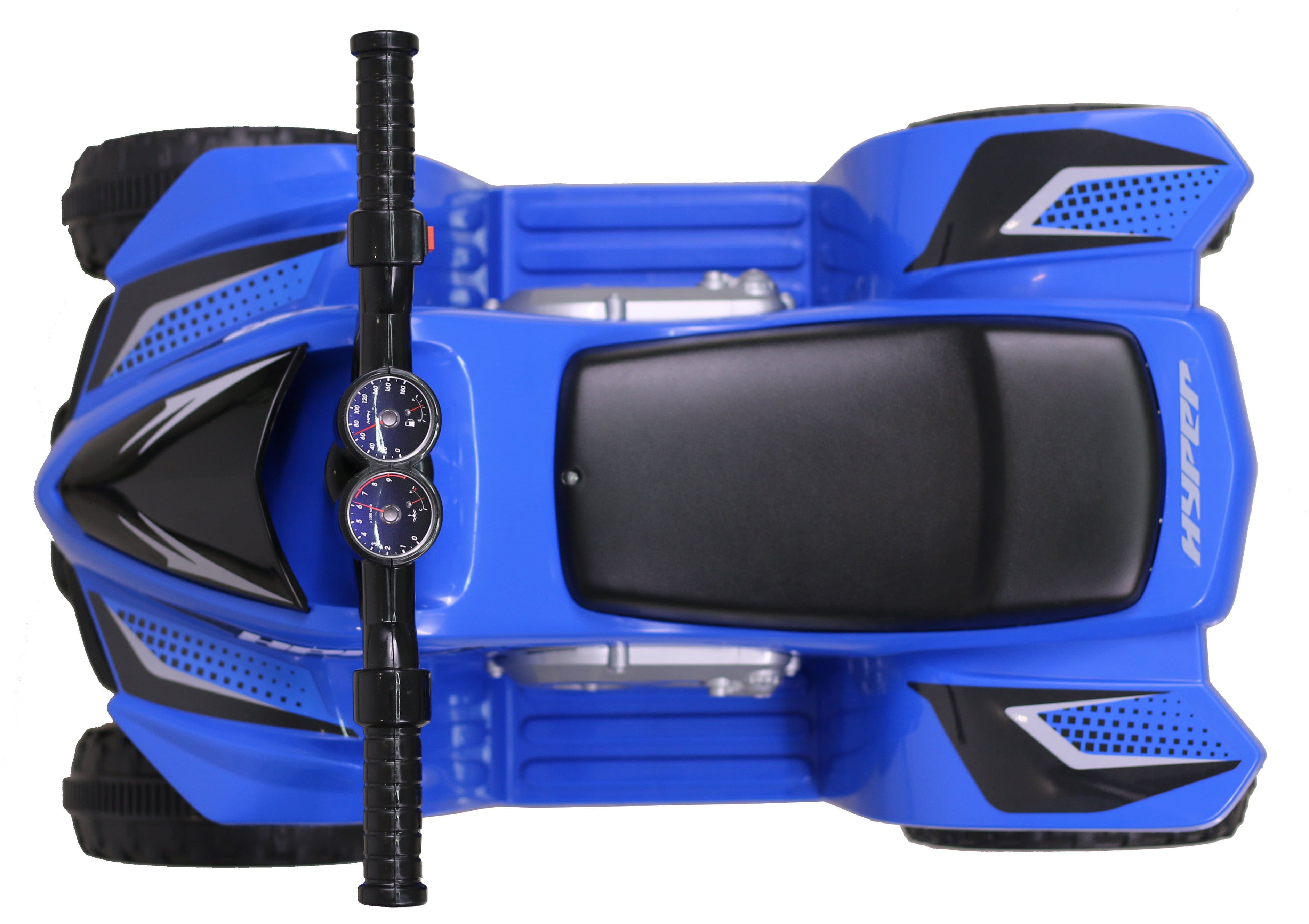 Left. Hyper - Kids ATV 6V Ride On - 2MPH Max Speed - Foot Accelerator - 40 min Run Time - Rugged Wheels - UL Approved & Certified - Blue.