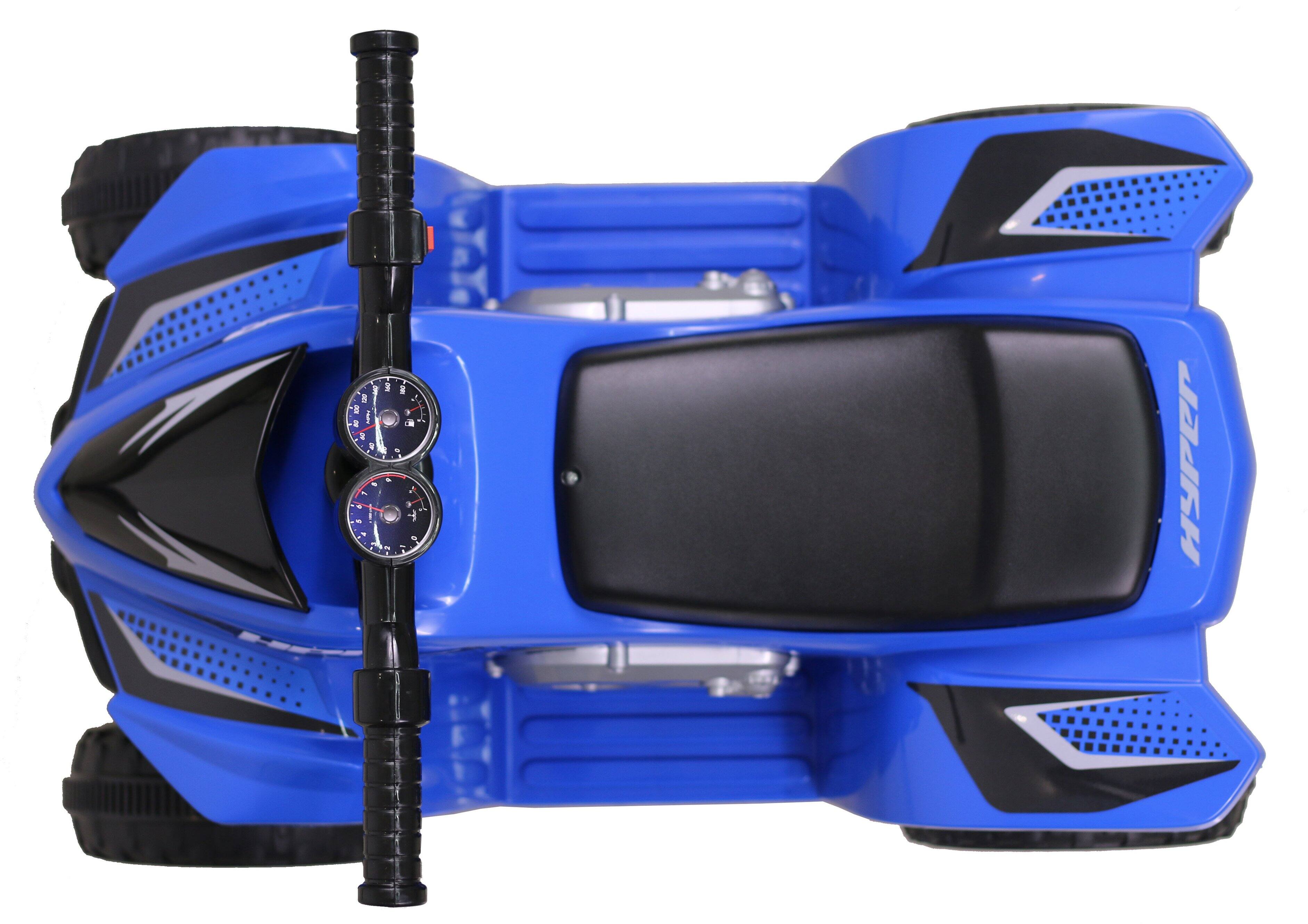 Left. Hyper - Kids ATV 6V Ride On - 2MPH Max Speed - Foot Accelerator - 40 min Run Time - Rugged Wheels - UL Approved & Certified - Blue.