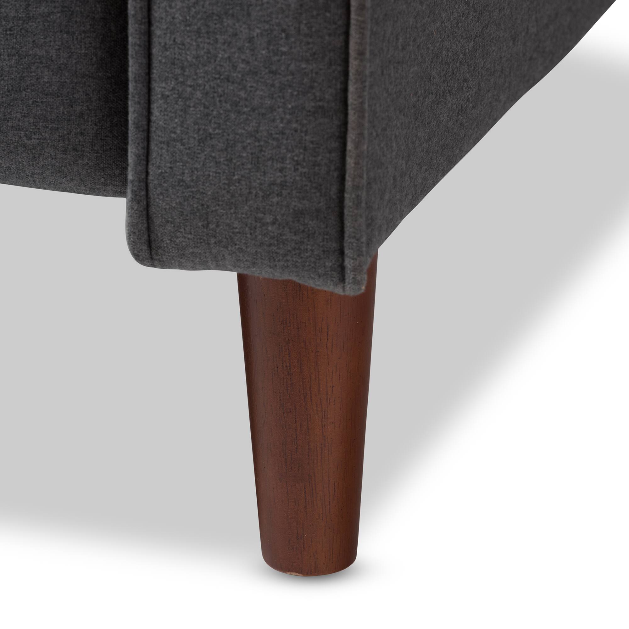 Alt View 4. Baxton Studio - Mathias Mid-century Modern Fabric Upholstered Lounge Chair - Grey.