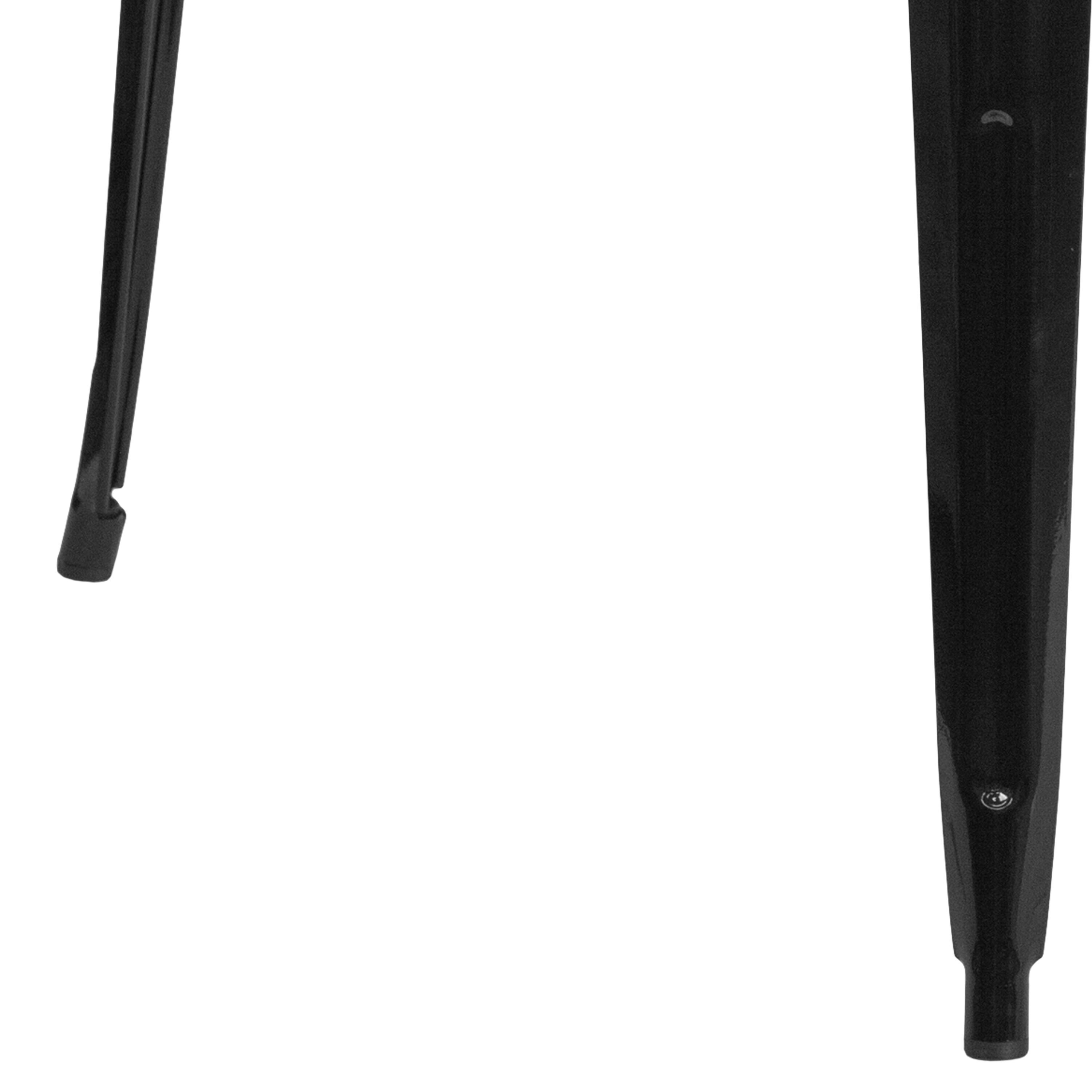 Alt View 6. Emma + Oliver - Commercial 31.5" Square Colorful Metal Indoor-Outdoor Bar Height Dining Table - Black.