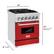 Alt View 18. ZLINE - Dual Fuel Range with Gas Stove and Electric Oven in Stainless Steel and Red Matte Door - Multicolor.